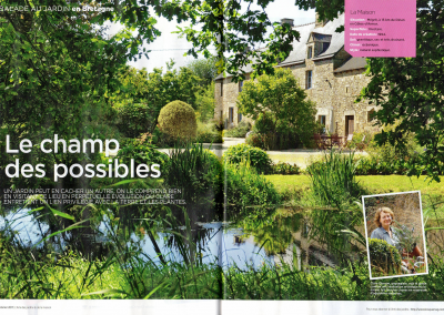 Page 16 du magazine de jardinage "L'ami des jardins" présentant l'article "les champs des possibles" avec Clare Obéron, paysagiste.