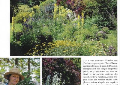 Page 18 du Magasine, Parcs & Jardins de France, présentant un article sur Clare Obéron, "Une Touche Anglaise"