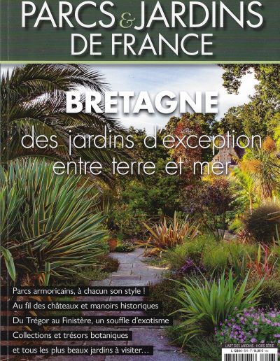 Couverture du Magasine, Parcs & Jardins de France, "Bretagne, des jardins d'exception entre terre et mer".